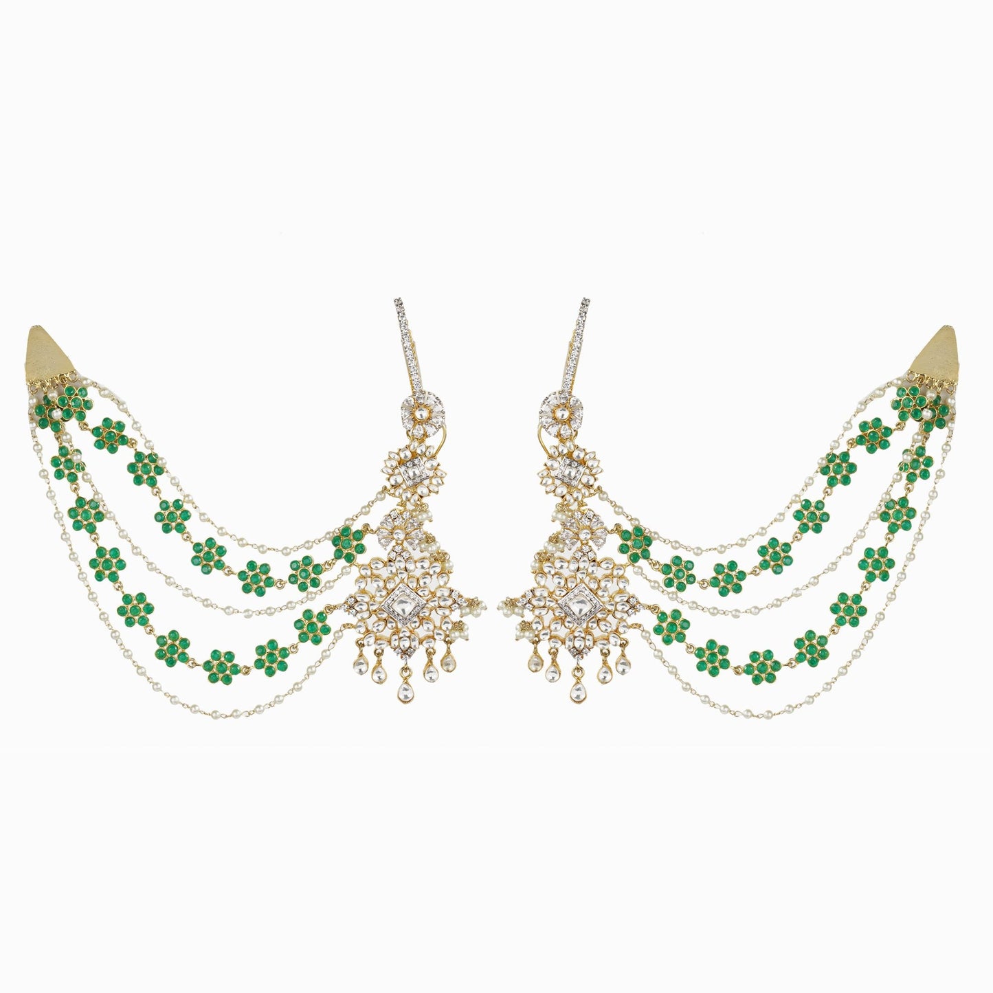 Statement Earrings with Kaan Chain - Auraa Trends - Earrings with Kaan Chain - # - Auraa Trends - Statement Earrings with Kaan Chain