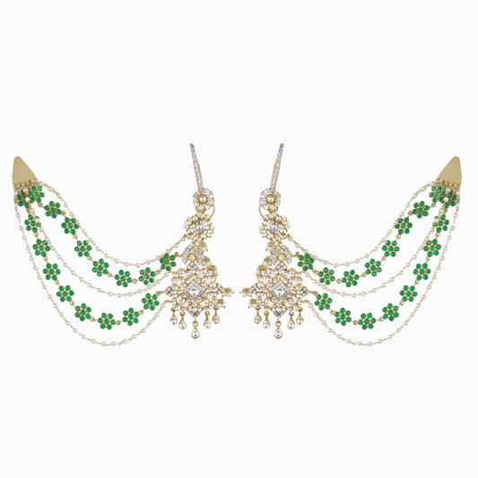 Statement Earrings with Kaan Chain - Auraa Trends