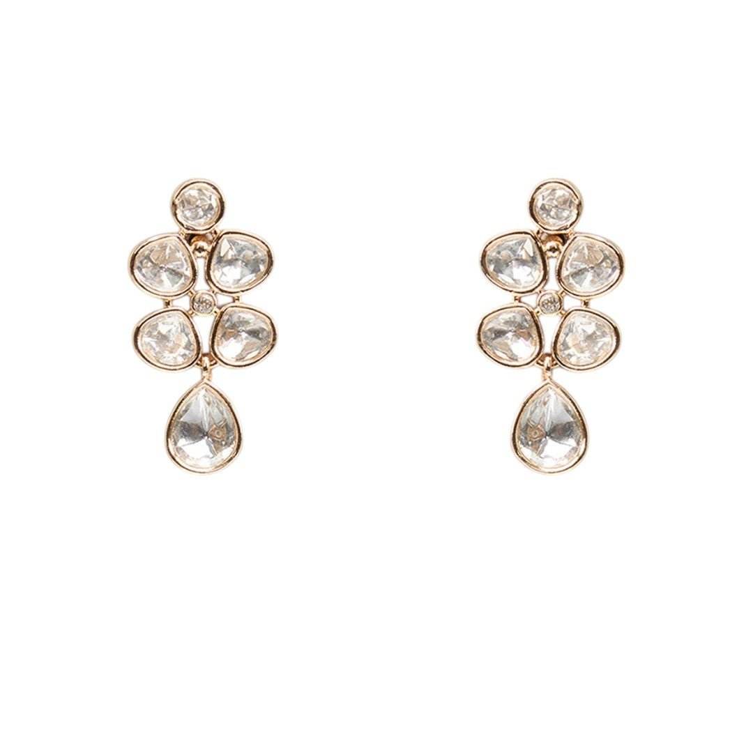 Stunning Crystal Drop Choker Necklace Set and Paired Stud Earrings - Auraa Trends