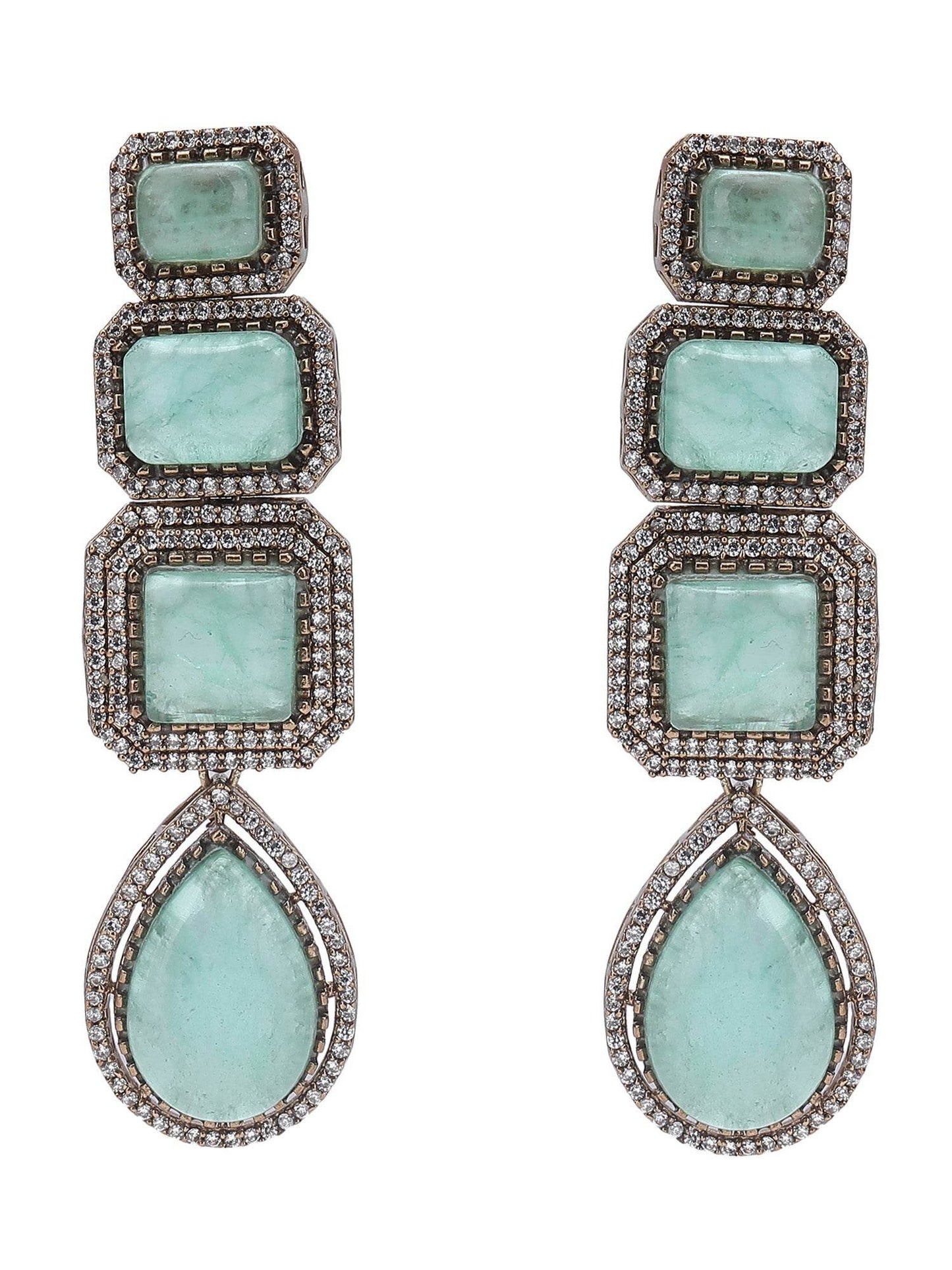 Stunning Green Moissanite Dangle Earrings - Auraa Trends