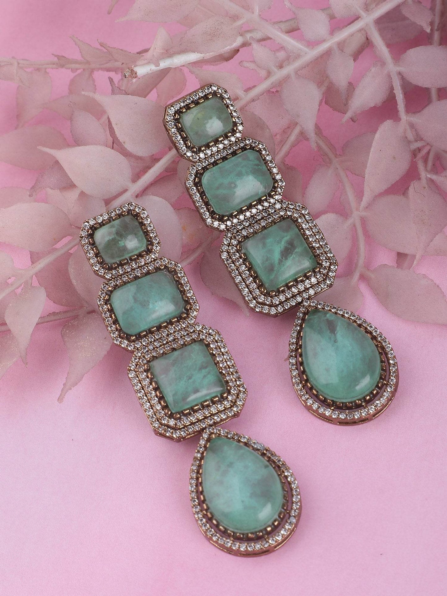 Stunning Green Moissanite Dangle Earrings - Auraa Trends