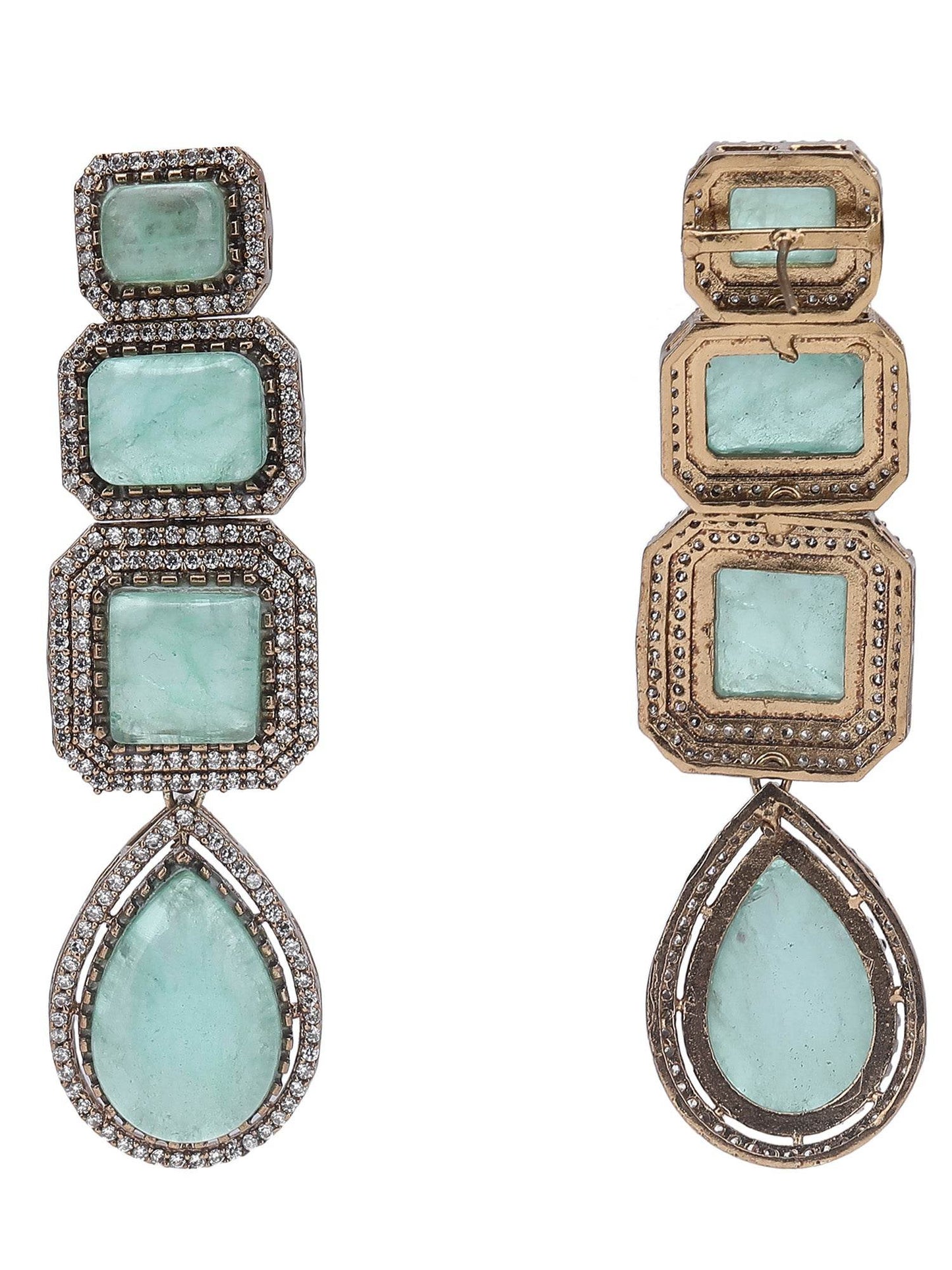 Stunning Green Moissanite Dangle Earrings - Auraa Trends