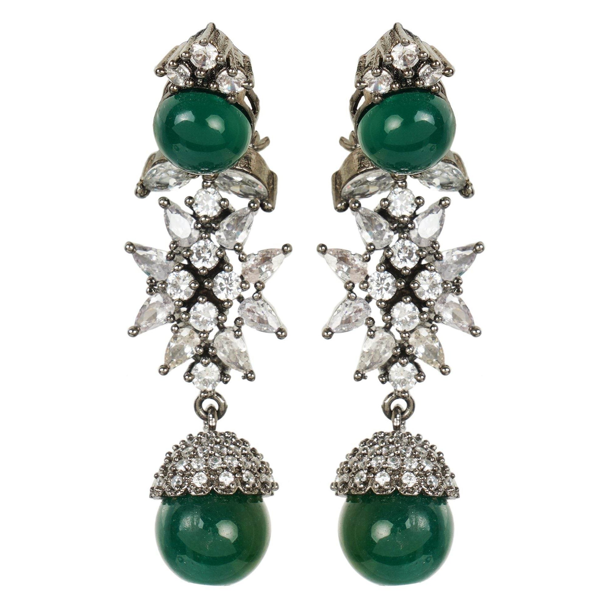 Sumptuous Diamonte Necklace Set - Auraa Trends