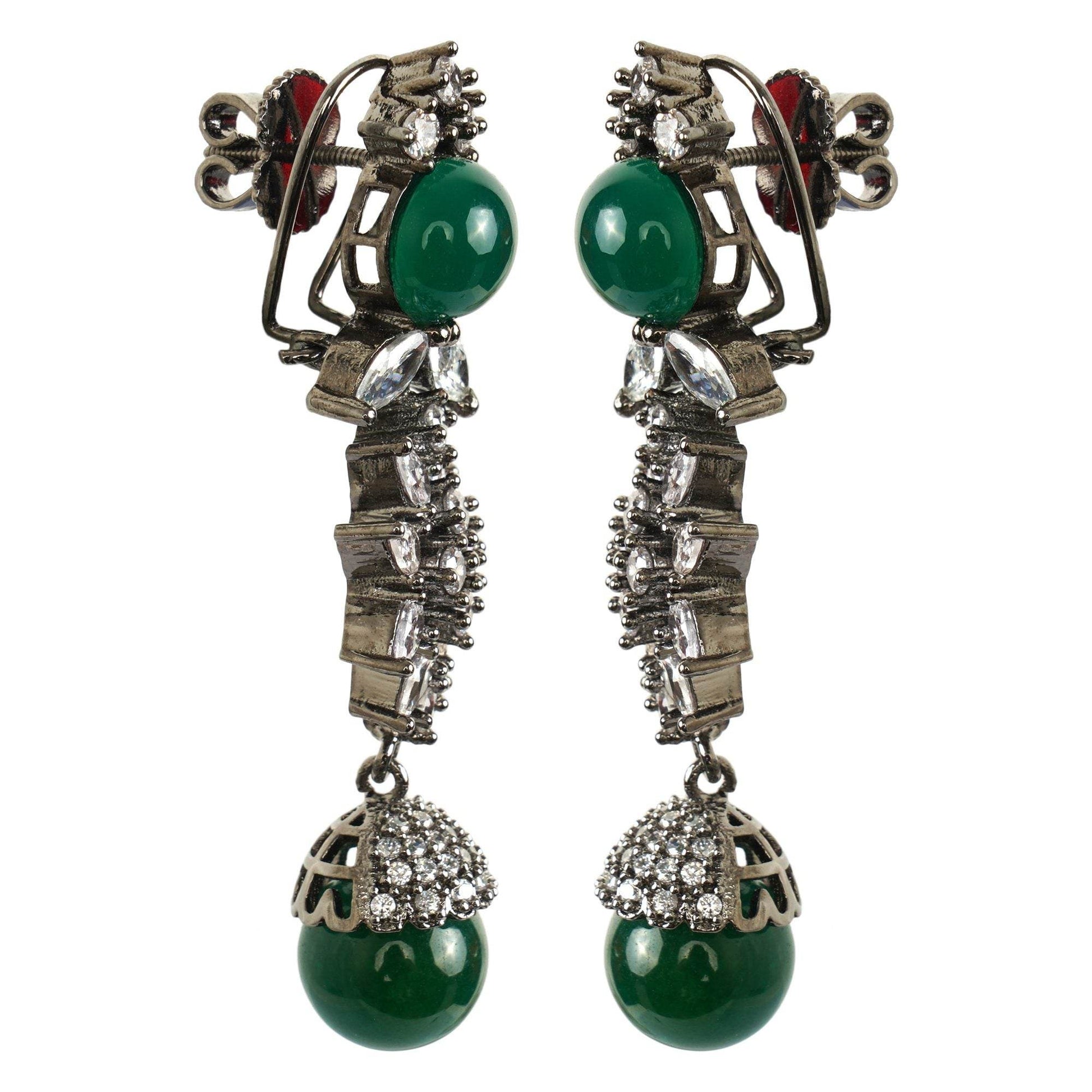 Sumptuous Diamonte Necklace Set - Auraa Trends
