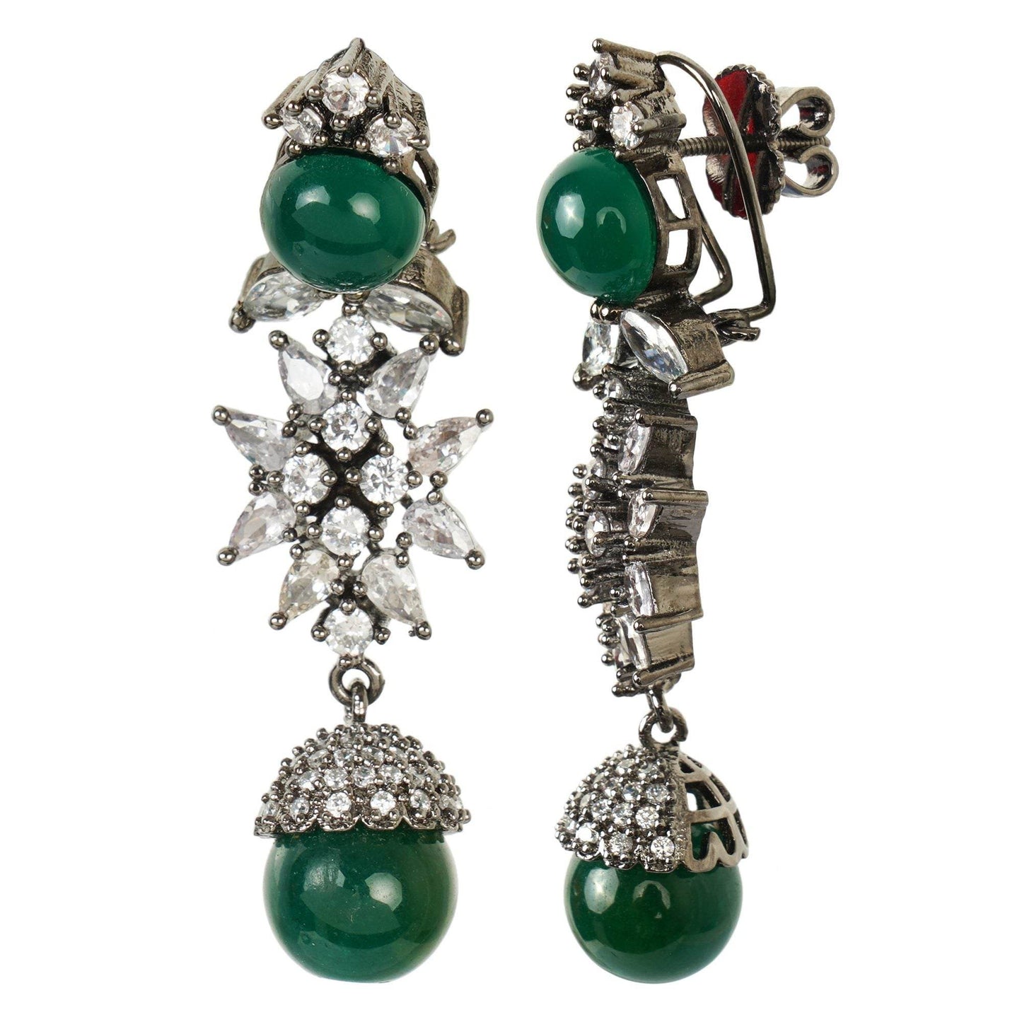 Sumptuous Diamonte Necklace Set - Auraa Trends