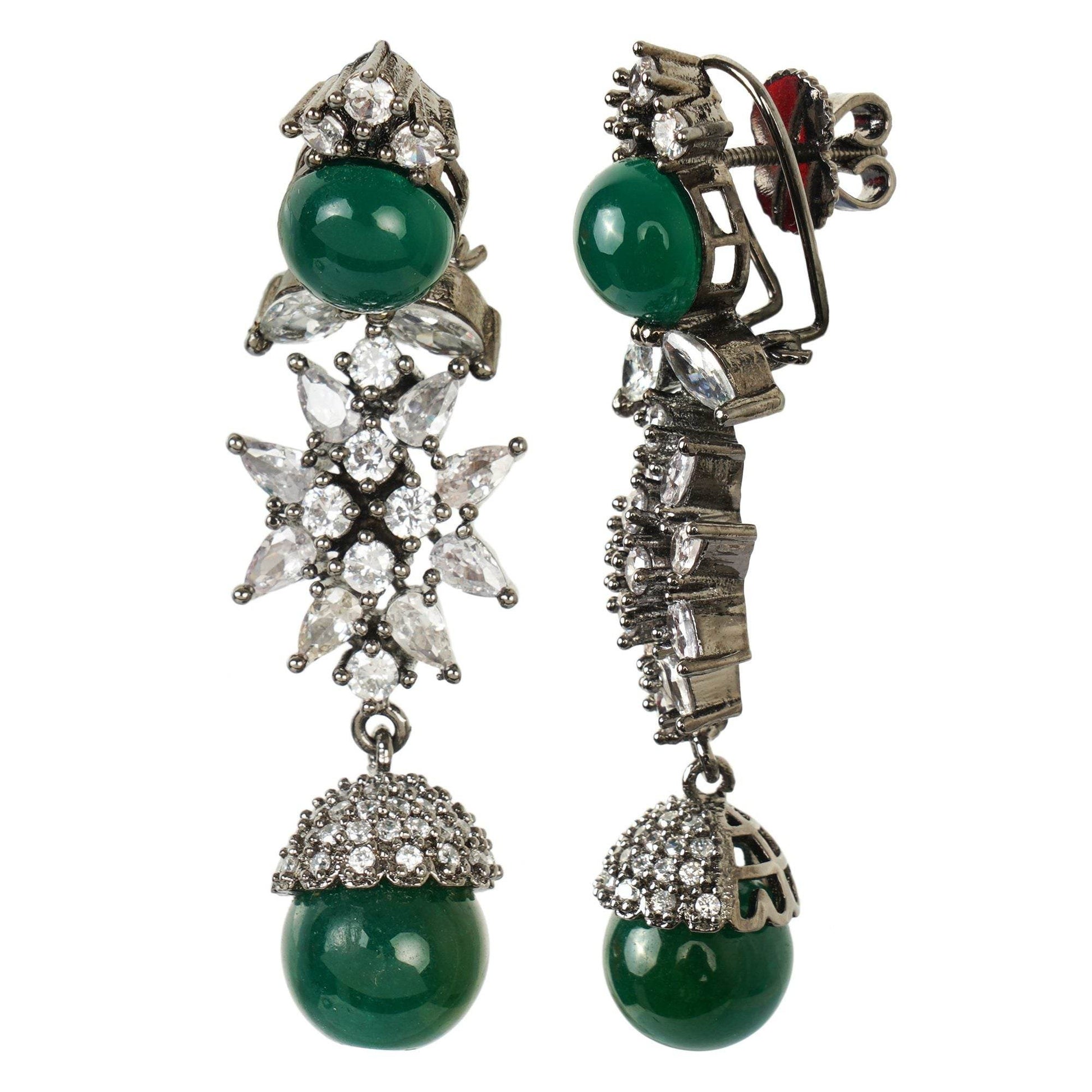 Sumptuous Diamonte Necklace Set - Auraa Trends