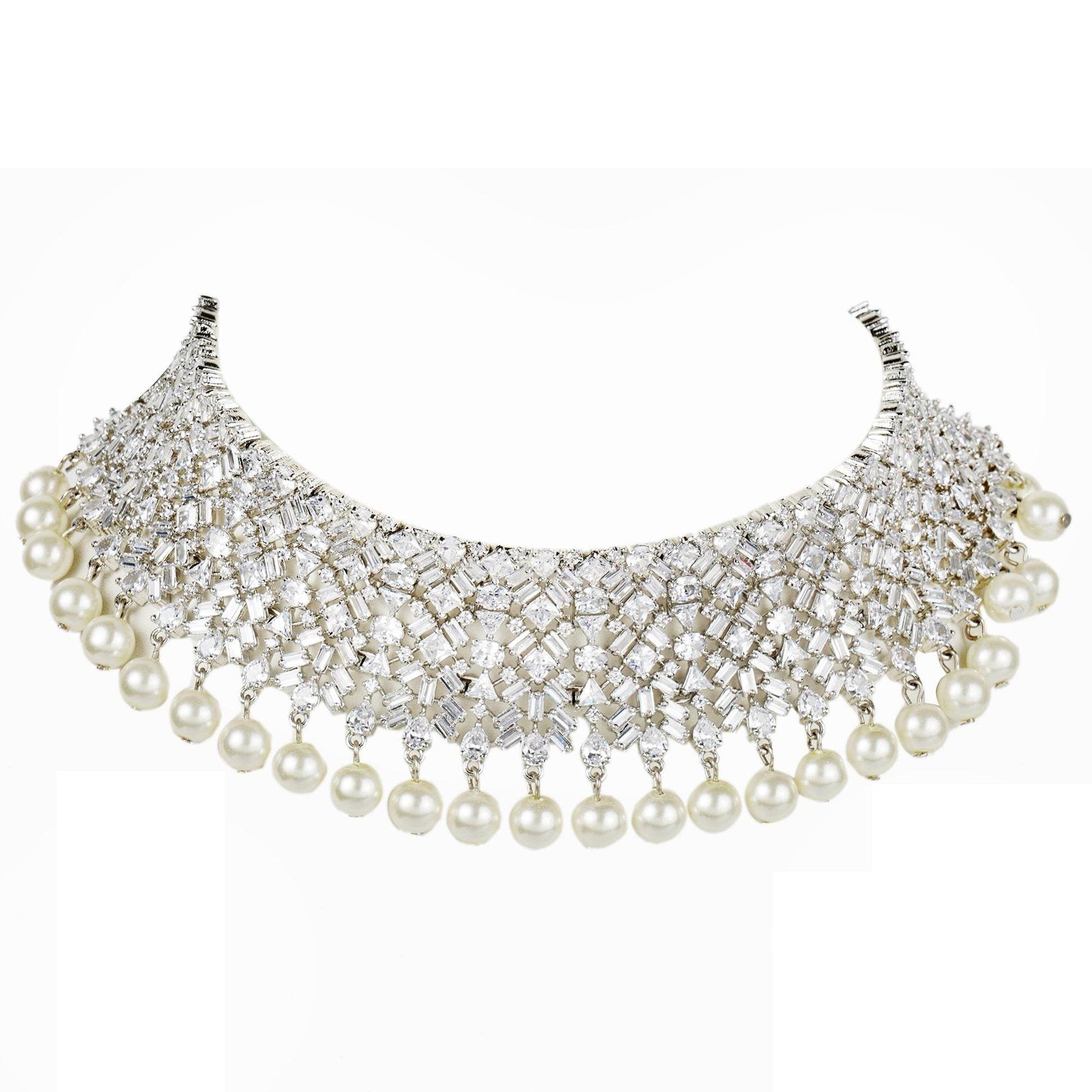 Timeless Diamonte Necklace Set - Auraa Trends
