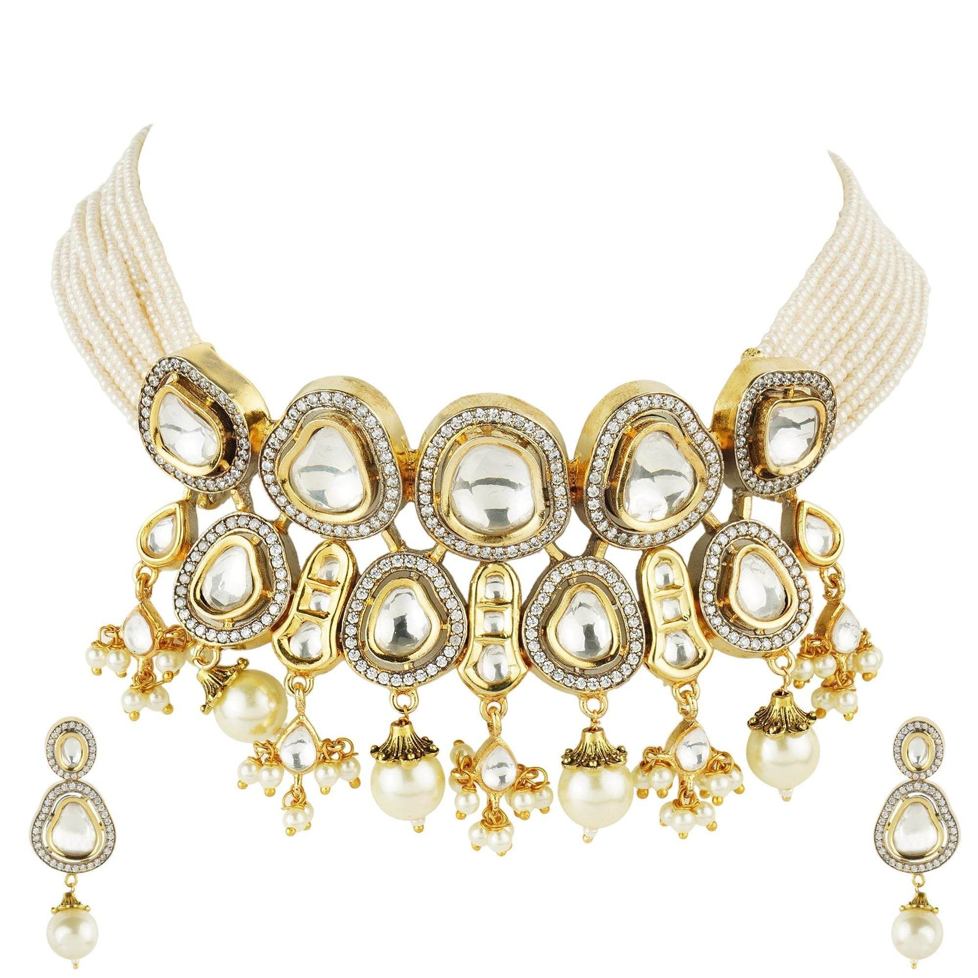 Timeless Kundan Necklace Set - Auraa Trends