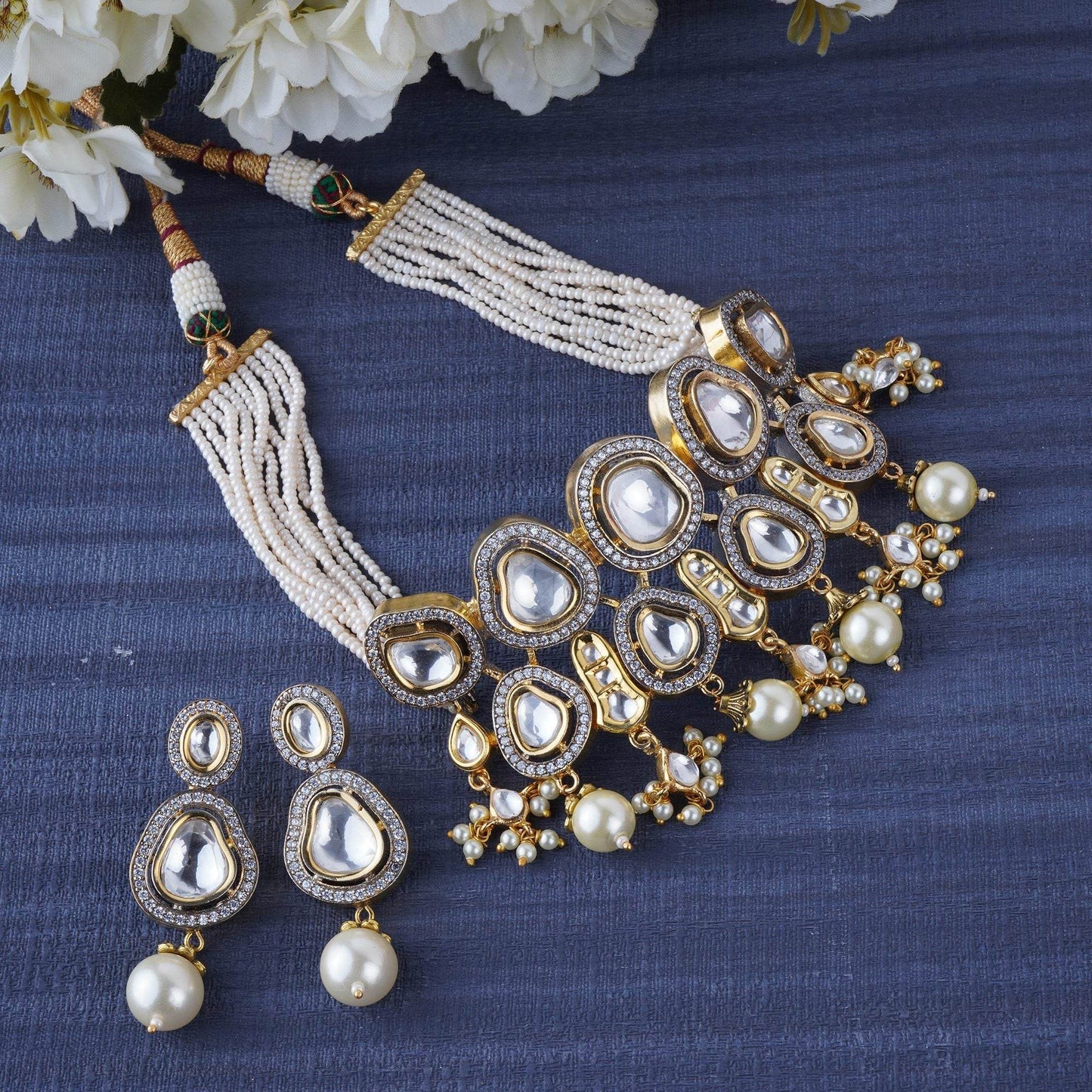 Timeless Kundan Necklace Set - Auraa Trends