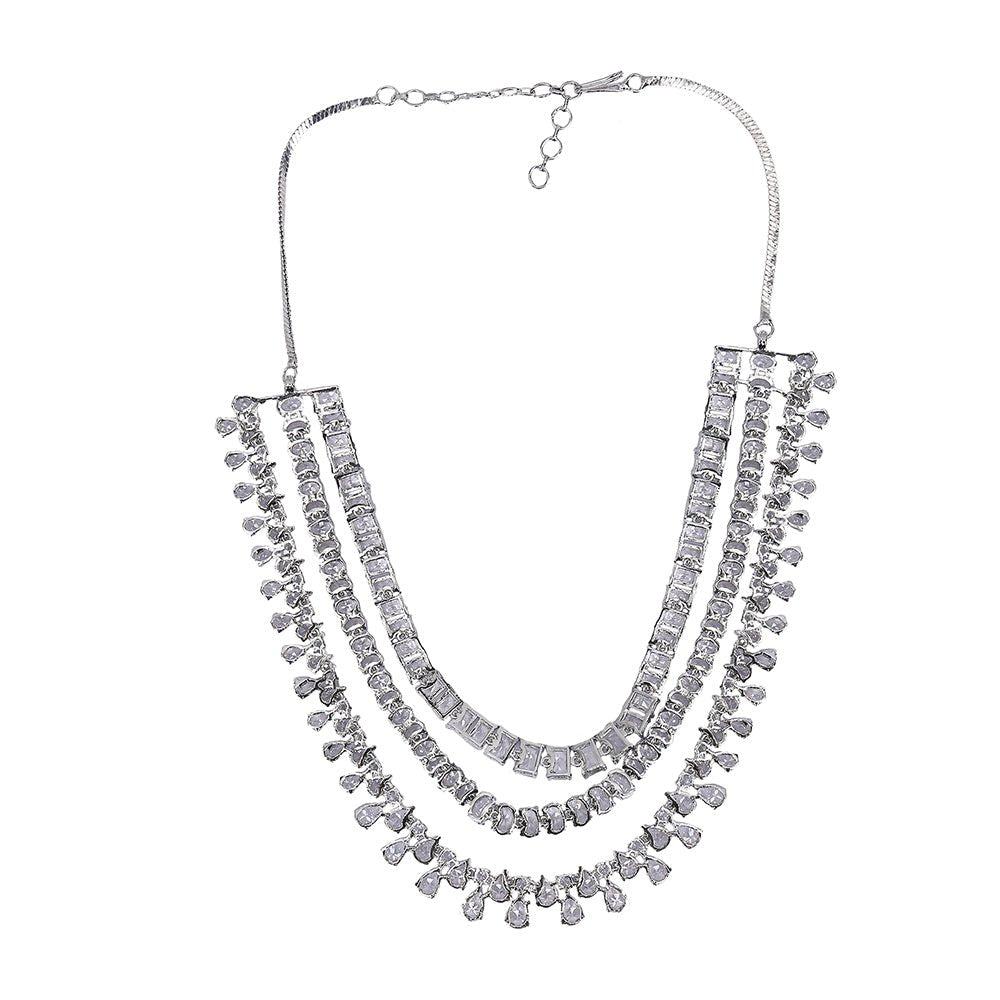 Timeless Multi - Layer Diamond Necklace Set - Auraa Trends - Necklace Set - Timeless Multi - Layer Diamond Necklace Set