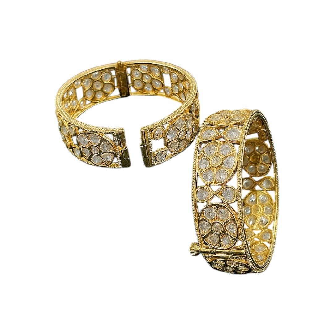 Traditional Antique Finish Bridal Kada Set - Auraa Trends - Bangles - - Auraa Trends - Traditional Antique Finish Bridal Kada Set
