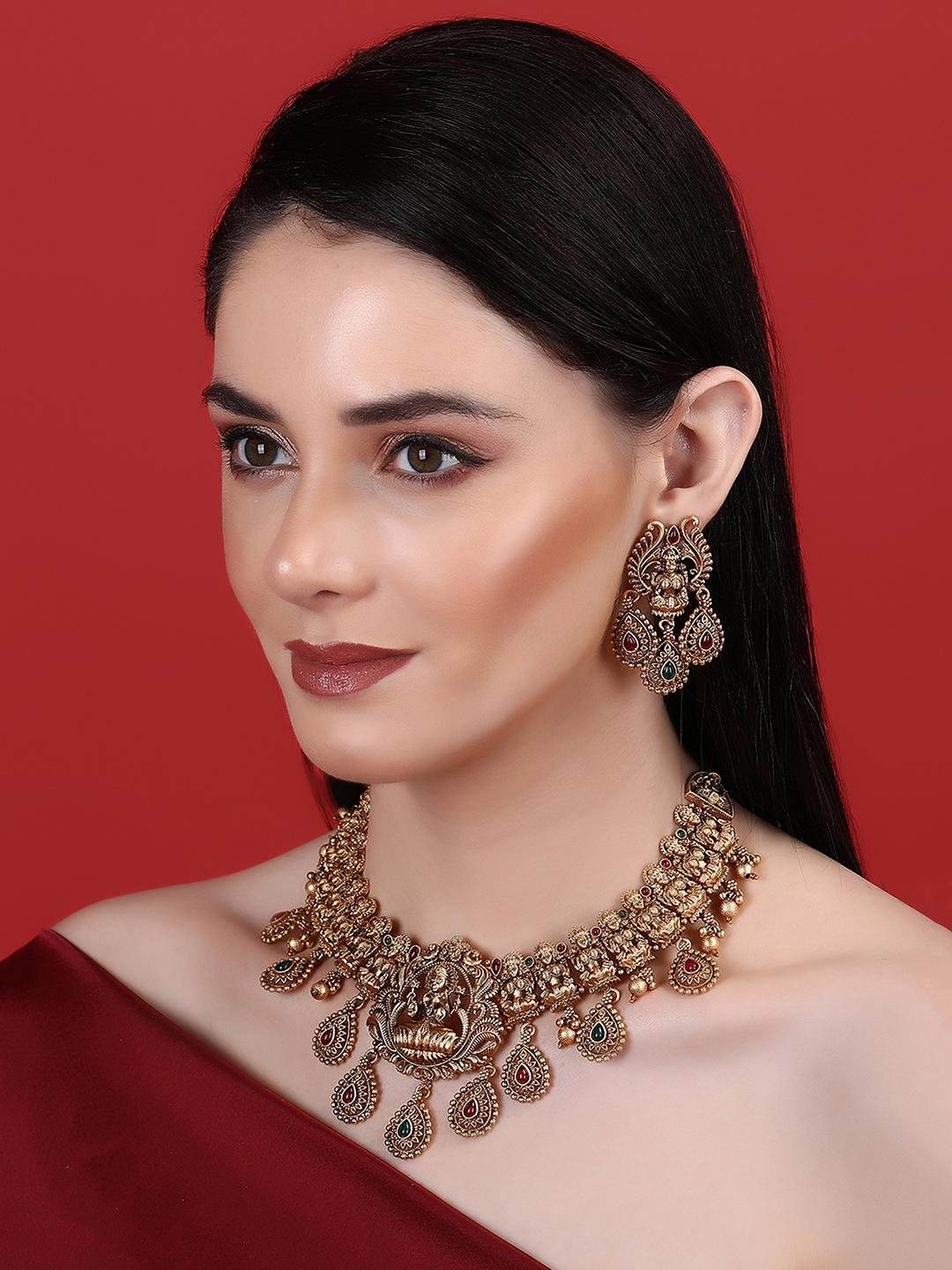 Traditional Brown Kundan Necklace Set - Auraa Trends
