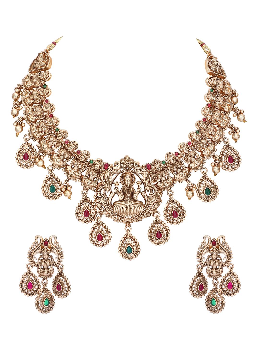 Traditional Brown Kundan Necklace Set - Auraa Trends - Necklaces - # - Auraa Trends - Traditional Brown Kundan Necklace Set