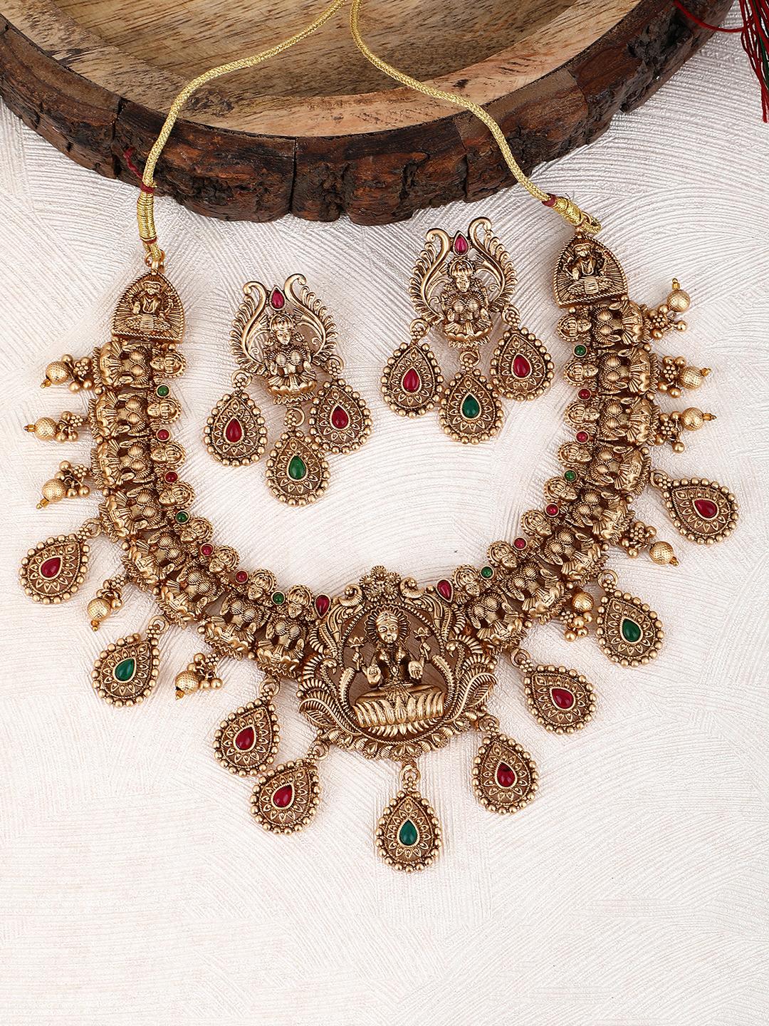 Traditional Brown Kundan Necklace Set - Auraa Trends - Necklaces - # - Auraa Trends - Traditional Brown Kundan Necklace Set