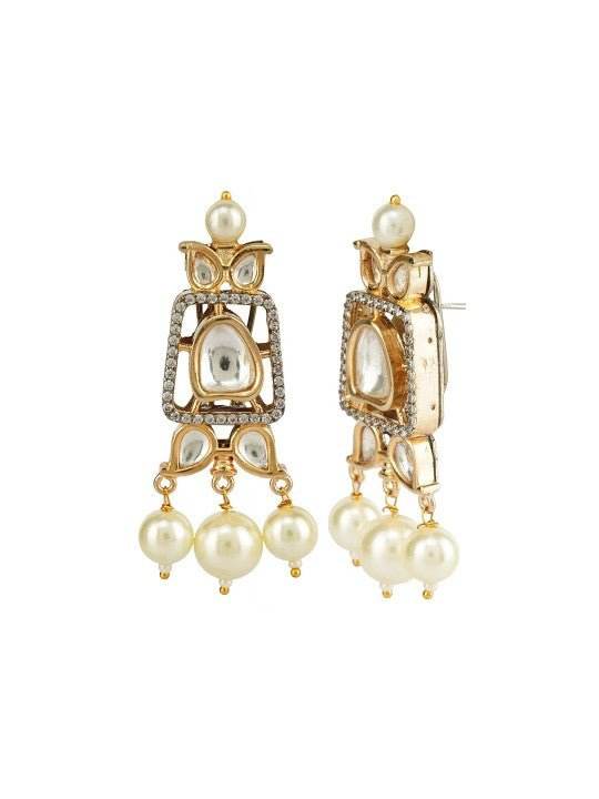 Traditional Kundan & Pearl Bridal Choker Necklace Set - Auraa Trends