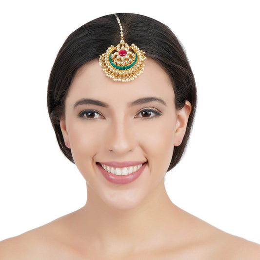 Traditional Kundan & Pearl Maangtikka – Bridal Jewelry - Auraa Trends