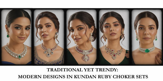 Traditional Yet Trendy: Modern Designs in Kundan Ruby Choker Sets - Auraa Trends