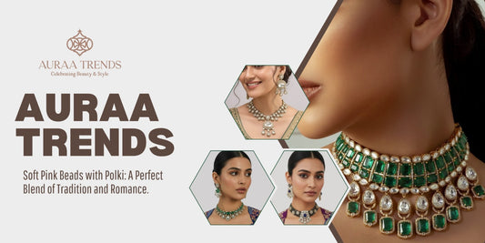 Soft Pink Beads with Polki: A Perfect Blend of Tradition and Romance - Auraa Trends