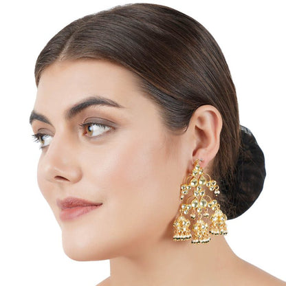 Sophisticated Kundan MultiJhumki Earring