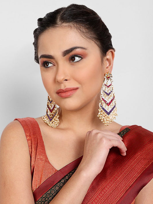 Opulent Gold Plated Kundan Earrings