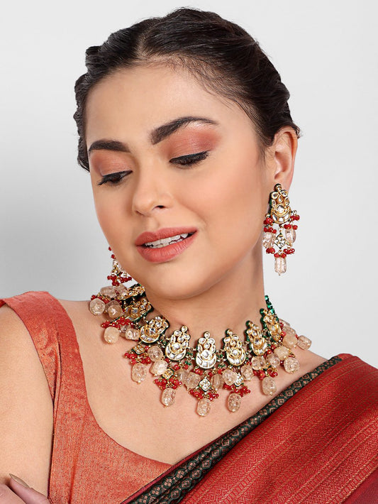 22KT Gold Plated Kundan Necklace Set