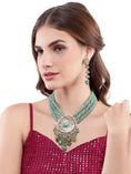 Load image into Gallery viewer, Turquoise Blue Kundan Traditional Handcrafted Stone Choker Set
