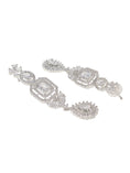 Load image into Gallery viewer, Elegant Rhodium Plated White American Diamond Necklace Set For Women
