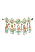 Load image into Gallery viewer, Elegant Gold Plated Mint Green & Blue Kundan Traditional Choker Set
