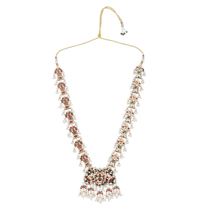 Gold-Plated Kundan Necklace Set with Pearl Accents