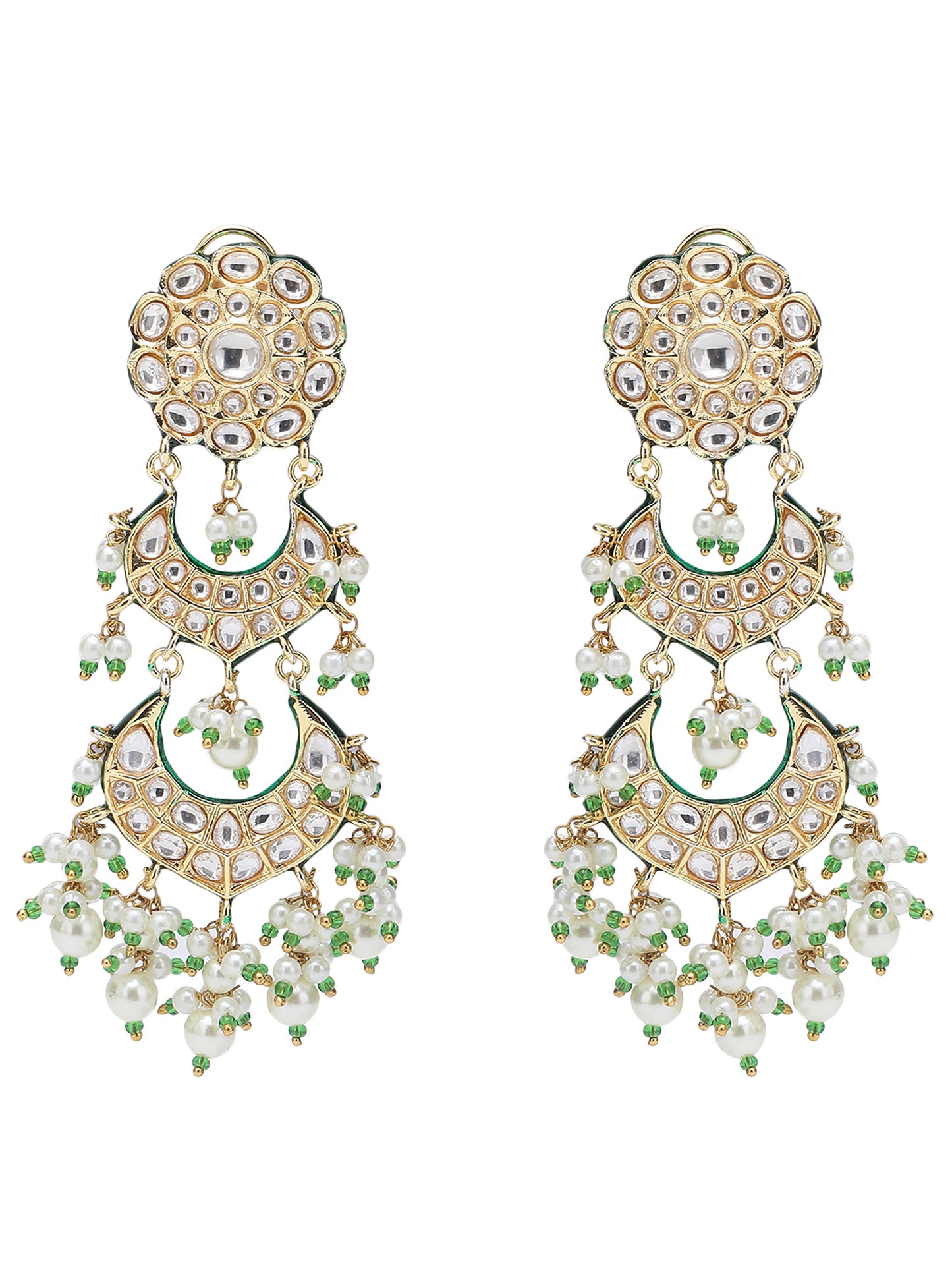 Elegant Kundan Crystal Earrings for Women and Girls