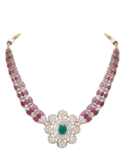 Elegant Purple Crystal Necklace Set for Women