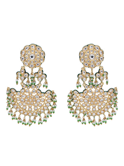 Elegant Gold Plated Zircon Earring Set with American Diamonds