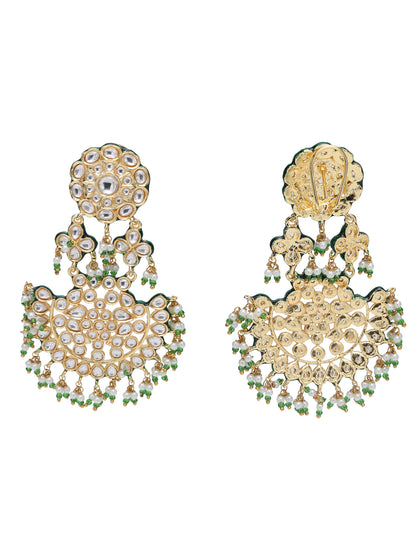 Elegant Gold Plated Zircon Earring Set with American Diamonds