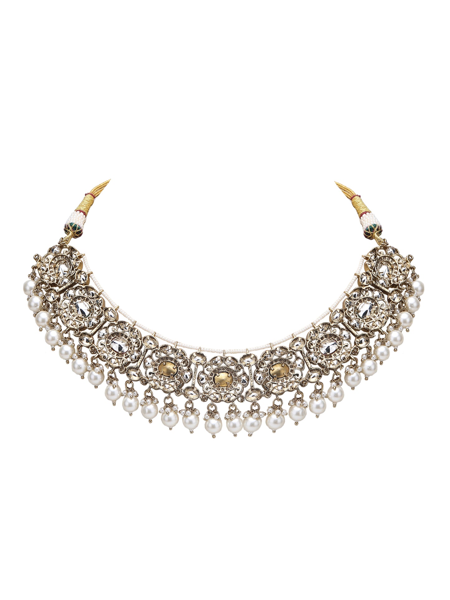 Elegant White Contemporary Necklace and Earrings Set