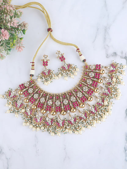 Elegant Multicolor Crystal Necklace Set for Women