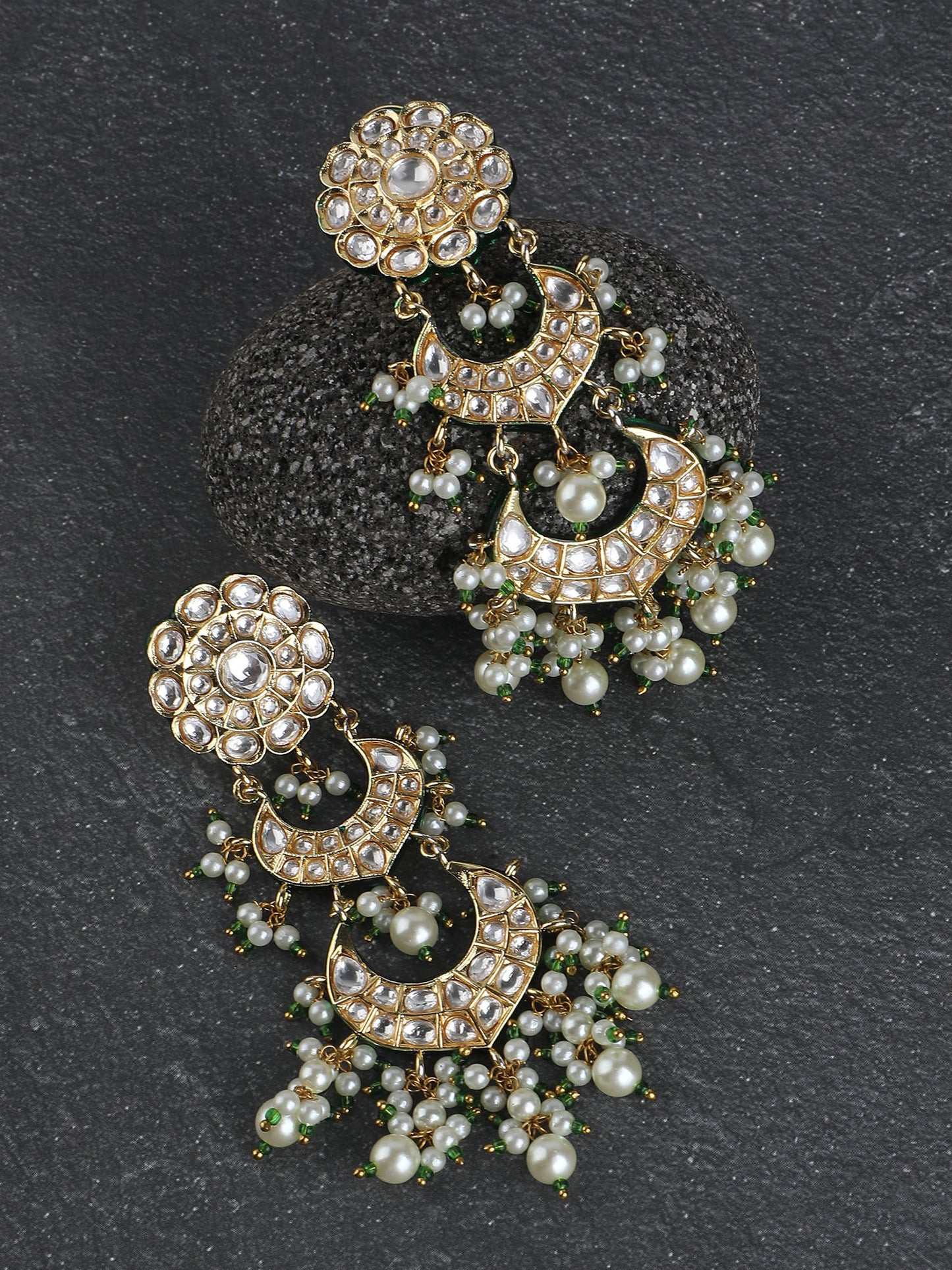 Elegant Kundan Crystal Earrings for Women and Girls