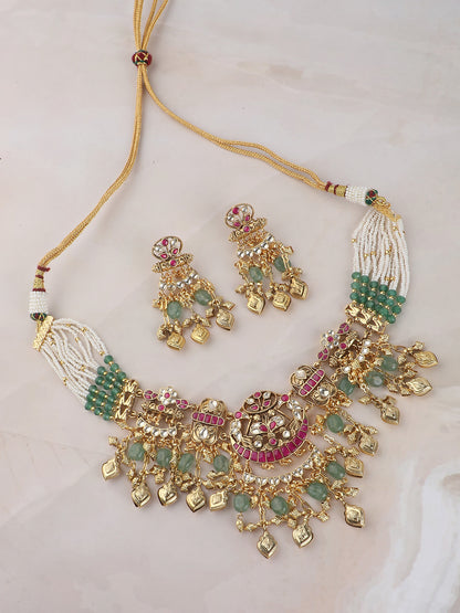 Chic Green Crystal Necklace Set for Women