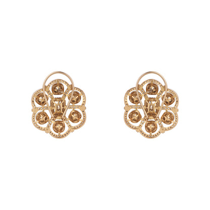 Gold polki Kundan choker necklace set with uncut stones and matching earrings for bridal and traditional Indian wear
