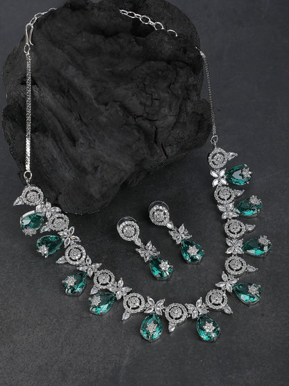 Contemporary-Shaped Necklace and Earrings