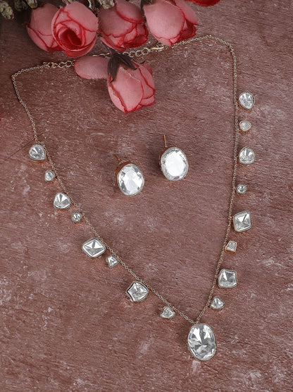 Contemporary-Shaped Necklace and Earrings