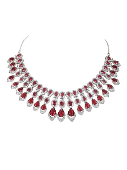 red necklace set for earrings set