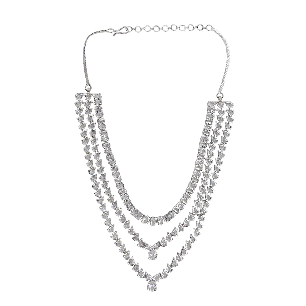 multi-layer diamond necklace set