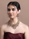 Load image into Gallery viewer, Alluring 22KT Gold Plated Kundan Red and Green Necklace Set
