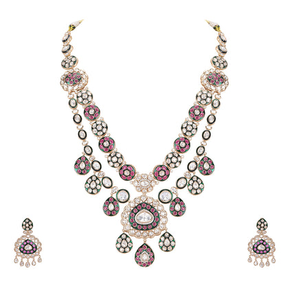 Buy Regal Kundan & Meenakari  Bridal Necklace Set Online In India