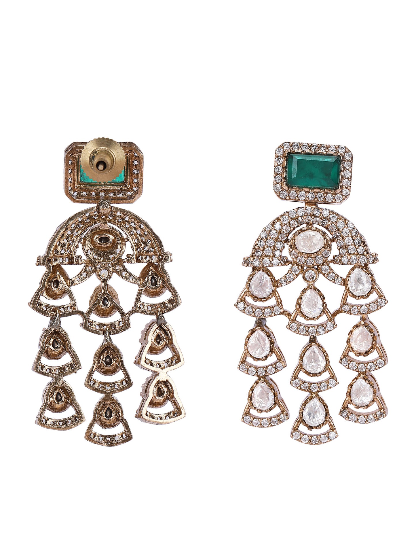 Gold-Plated Kundan-Studded & Beaded Jewellery Set