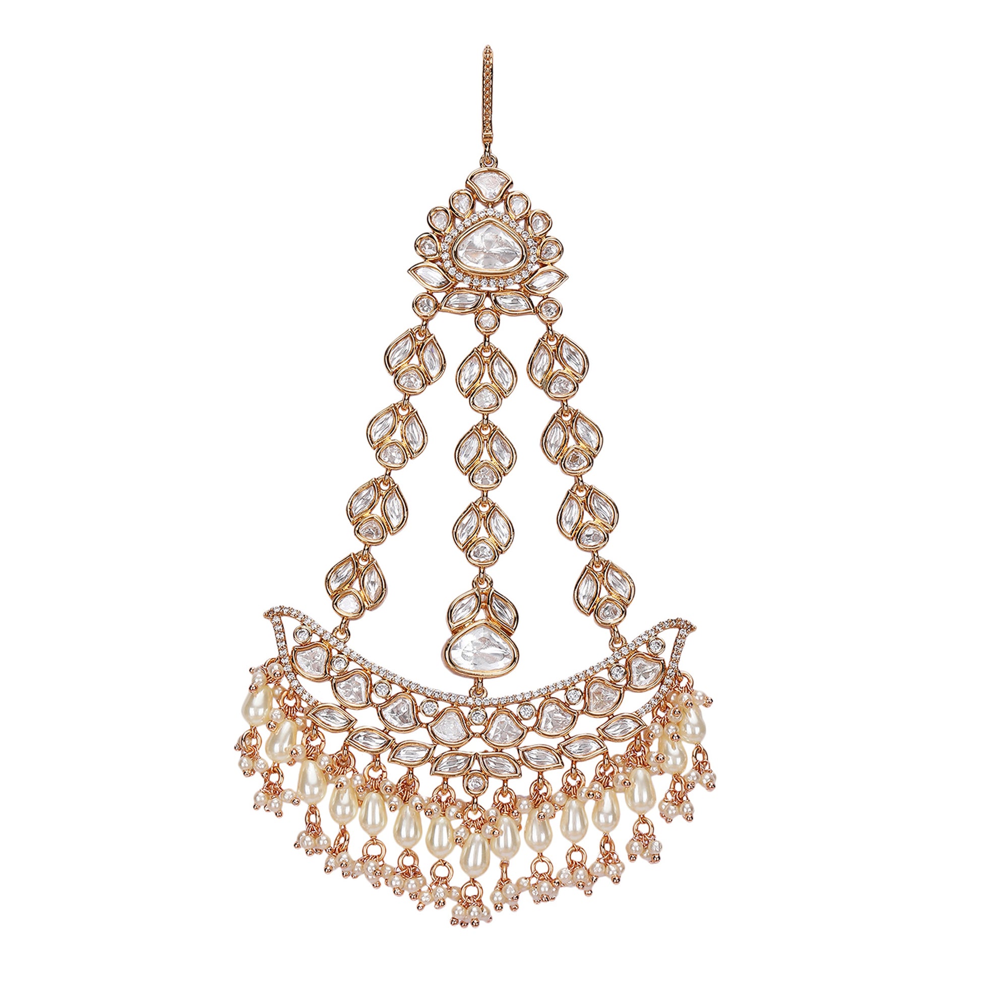 Shop Kundan-Studded Beaded Jhoomar Passa Online