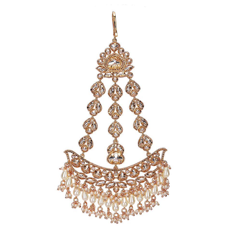 Buy Kundan-Studded Beaded Jhoomar Passa Online In India