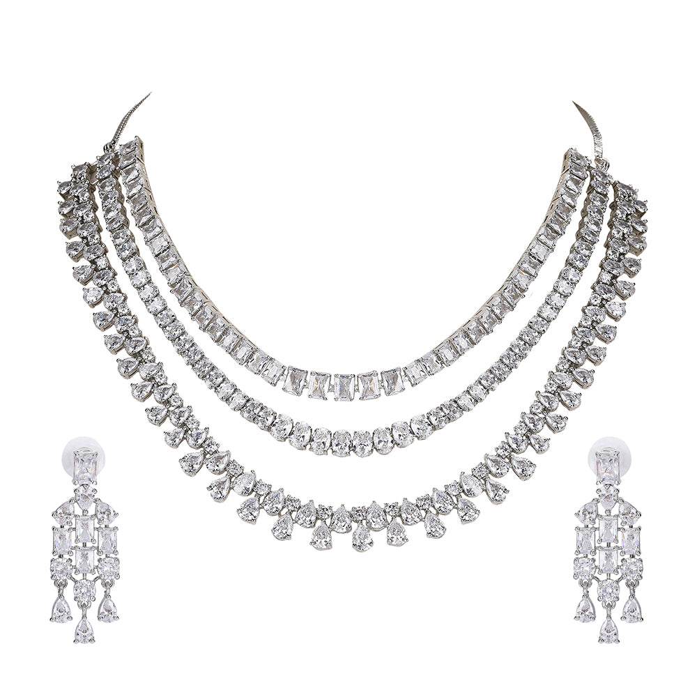 Timeless Multi-Layer Diamond Necklace Set