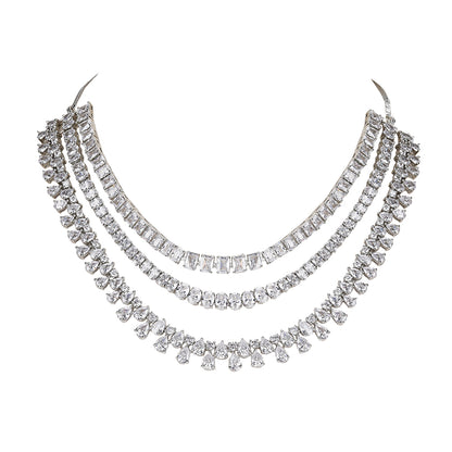 Timeless Multi-Layer Diamond Necklace Set