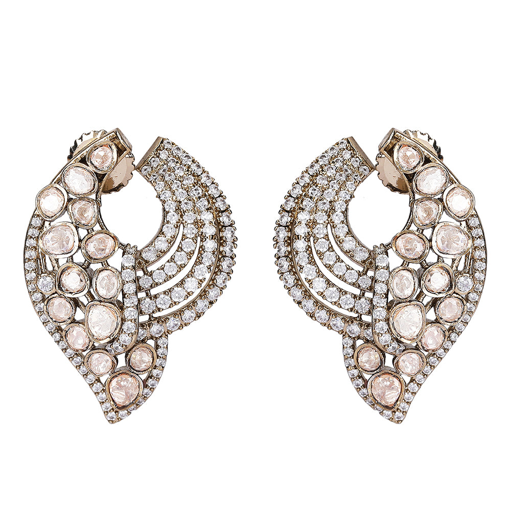 Luxe Crescent Diamond Stud Earrings